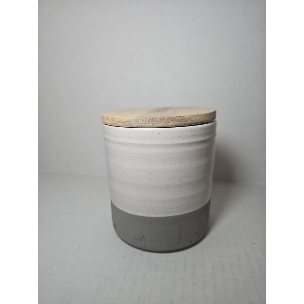 Bee & Willow Half-glazed Ceramic  Stoneware Storage Canister with Airtight Lid